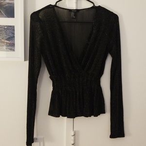 Black shimmery forever 21 top